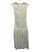 Marie Oliver Size S White Cotton & Rayon Sleeveless Smocked Bodice Midi Dress White / S