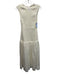 Marie Oliver Size S White Cotton & Rayon Sleeveless Smocked Bodice Midi Dress White / S