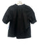 Tuckernuck Size S Black Cotton Short Sleeve Split Neck pleats Top Black / S