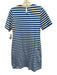 Tuckernuck Size M Blue & White Cotton Striped Short Sleeve Below Knee Dress Blue & White / M