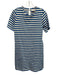 Tuckernuck Size M Blue & White Cotton Striped Short Sleeve Below Knee Dress Blue & White / M
