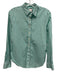 The Shirt Rochelle Behrens Size M Green & White Cotton Gingham Long Sleeve Top Green & White / M