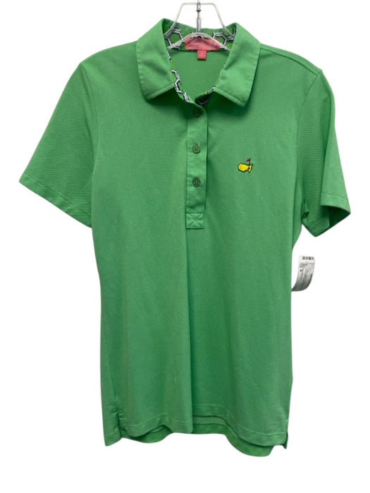 Magnolia Lane Size M Green Cotton & Polyester Short Sleeve polo Masters Logo Top Green / M