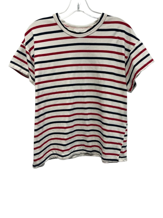 Pomander Place Size M White, Black, Red Cotton Striped T Shirt Top White, Black, Red / M