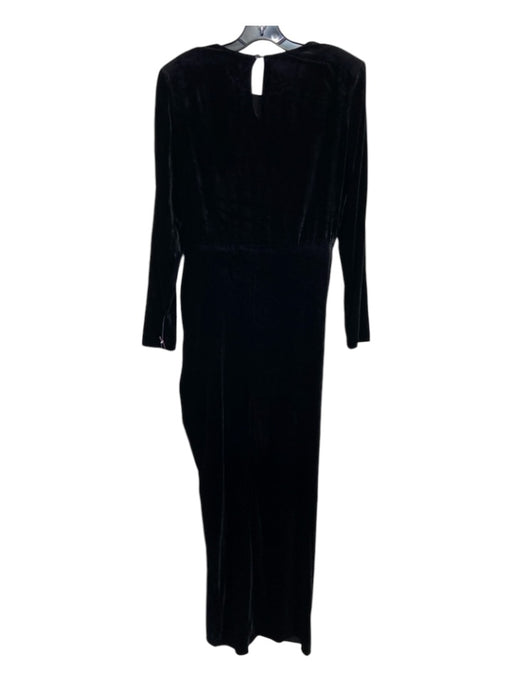 Veronica Beard Size 8 Black Rayon Blend Velvet Long Sleeve Rouched Dress Black / 8