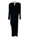 Veronica Beard Size 8 Black Rayon Blend Velvet Long Sleeve Rouched Dress Black / 8