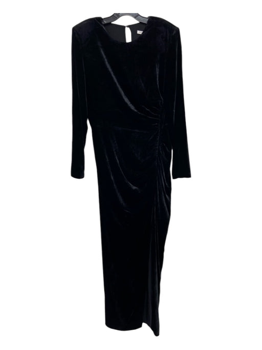 Veronica Beard Size 8 Black Rayon Blend Velvet Long Sleeve Rouched Dress Black / 8