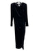 Veronica Beard Size 8 Black Rayon Blend Velvet Long Sleeve Rouched Dress Black / 8