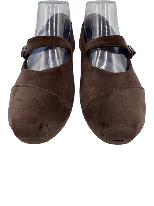 Toms Shoe Size 8.5 Brown Paper Velvet Mary Jane Square Toe Shoes Brown / 8.5
