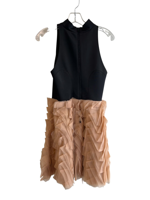 Sachin + Babi Size 4 Black & Beige Neoprene Organza High Neck Sleeveless Dress Black & Beige / 4