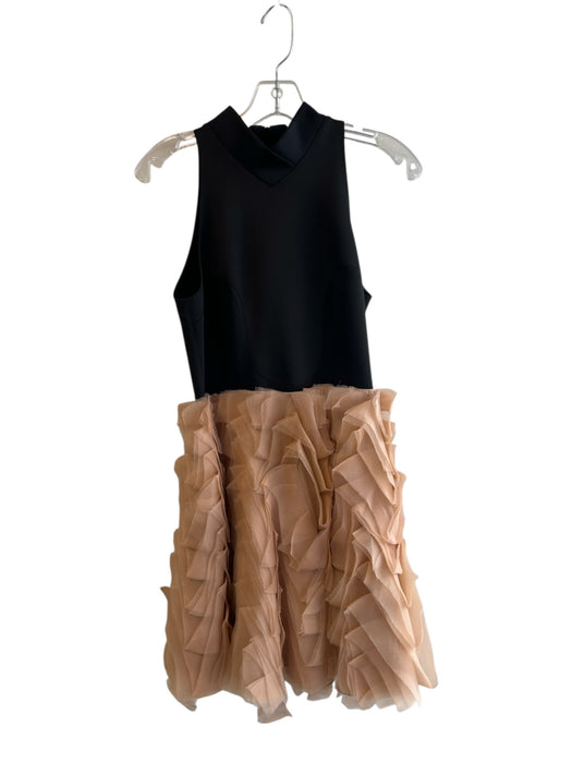 Sachin + Babi Size 4 Black & Beige Neoprene Organza High Neck Sleeveless Dress Black & Beige / 4