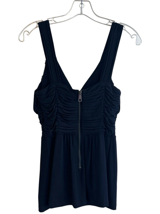 Burberry Size S Navy Viscose Sleeveless V Neck Pleated Flowy Top Navy / S