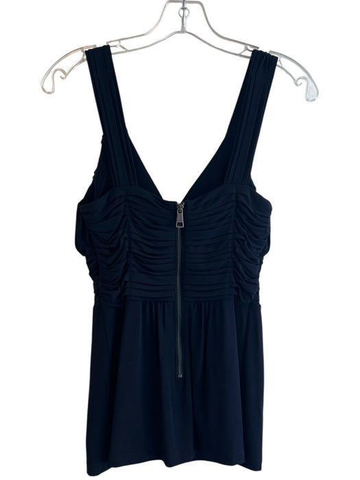Burberry Size S Navy Viscose Sleeveless V Neck Pleated Flowy Top Navy / S