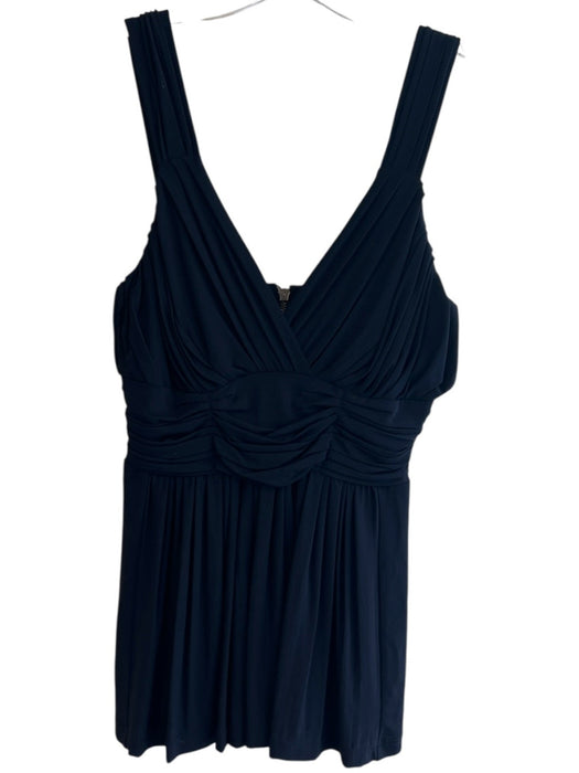 Burberry Size S Navy Viscose Sleeveless V Neck Pleated Flowy Top Navy / S