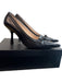 Chanel Shoe Size 38 Black Leather Pointed Toe Bow Detail Gold Logo Shoes Black / 38