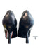 Chanel Shoe Size 38 Black Leather Pointed Toe Bow Detail Gold Logo Shoes Black / 38