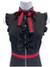 Gucci Size XS Black Viscose Blend web Ruffles Sleeveless Neck Tie Dress Black / XS