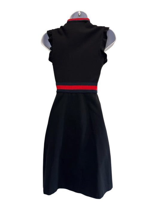 Gucci Size XS Black Viscose Blend web Ruffles Sleeveless Neck Tie Dress Black / XS