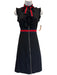 Gucci Size XS Black Viscose Blend web Ruffles Sleeveless Neck Tie Dress Black / XS