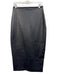 Norma Kamali Size M Black PU Leather Side Zip Back Slit Pencil Midi Skirt Black / M