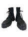 Celine Shoe Size 39 Black Textile & Leather Upper Logo Combat Platform Boots Black / 39