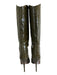 Schutz Shoe Size 9 Olive Green Leather Upper Croc Embossed Stiletto Boots Olive Green / 9