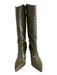 Schutz Shoe Size 9 Olive Green Leather Upper Croc Embossed Stiletto Boots Olive Green / 9