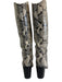 Schutz Shoe Size 9 Beige & Black Leather Upper Snake Embossed Python Print Boots Beige & Black / 9