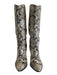 Schutz Shoe Size 9 Beige & Black Leather Upper Snake Embossed Python Print Boots Beige & Black / 9