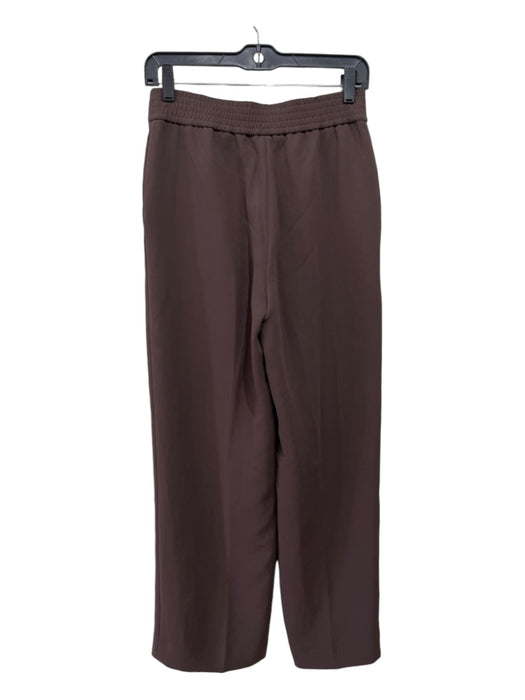 Wilfred Size 4 Brown Polyester High Rise Elastic Waist Wide Leg Pockets Pants Brown / 4