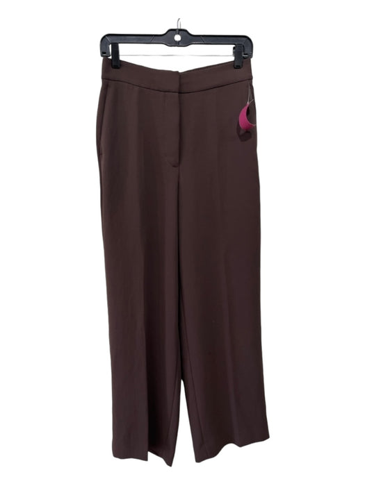 Wilfred Size 4 Brown Polyester High Rise Elastic Waist Wide Leg Pockets Pants Brown / 4