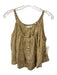 Doen Size S Tan Cotton Blend Button Crop Boxy Sleeveless Top Tan / S