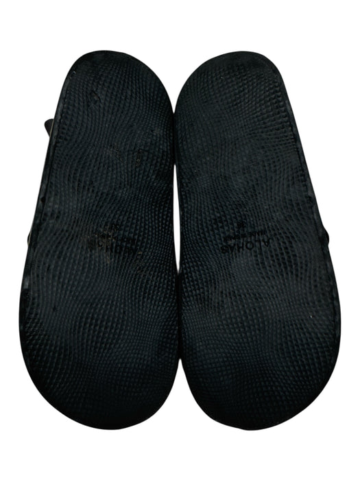 Alohas Shoe Size 38 Black & Beige Leather Criss Cross Open Toe Slingback Sandals Black & Beige / 38