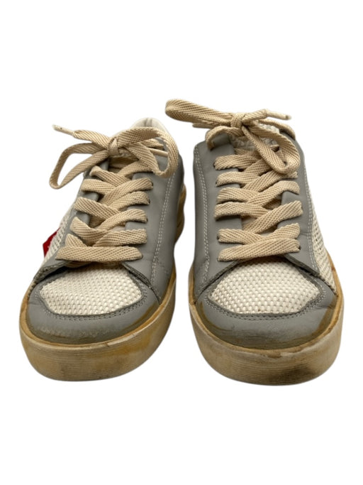 Golden Goose Shoe Size 37 Gray & Cream Leather & Netting Low Top Sneakers Gray & Cream / 37