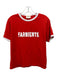 Sezane Size M Red & White Cotton Short Sleeve Text T Shirt Top Red & White / M