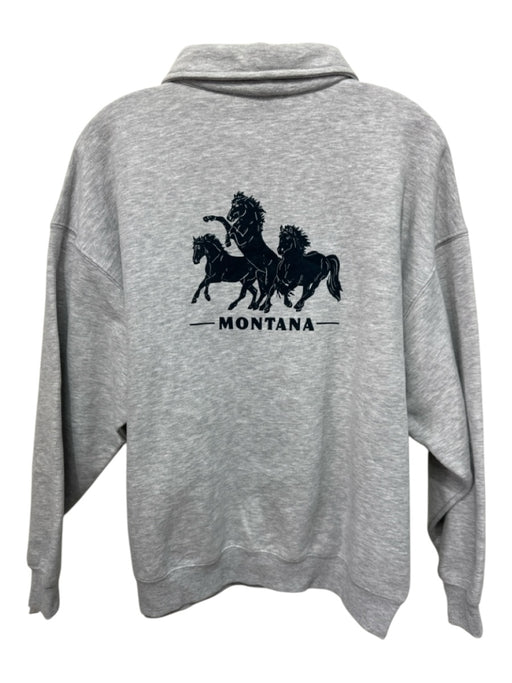 Double Zero Size S Gray Cotton Blend Collar Heathered Long Sleeve Thick Top Gray / S