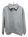 Double Zero Size S Gray Cotton Blend Collar Heathered Long Sleeve Thick Top Gray / S