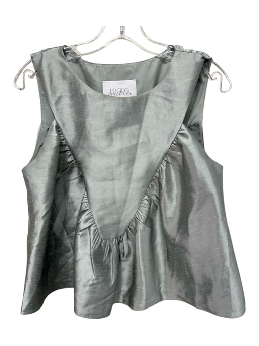 Mare Mare Size S Blue Green Polyester Blend Sleeveless Sheen Peplum Top Blue Green / S