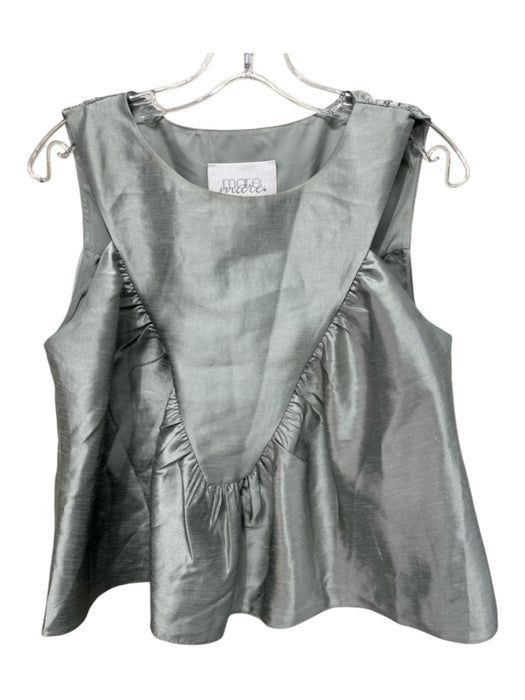 Mare Mare Size S Blue Green Polyester Blend Sleeveless Sheen Peplum Top Blue Green / S
