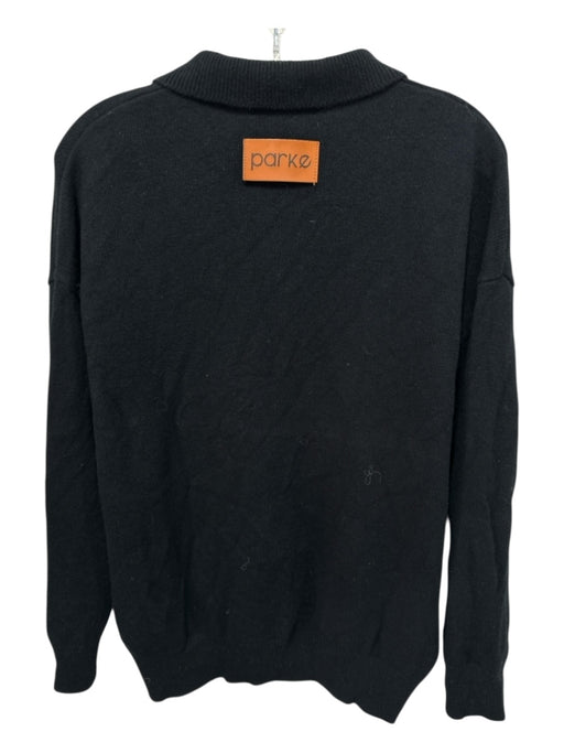 Parke Size S/M Black Wool & Cashmere Knit Collar Long Sleeve Sweater Black / S/M