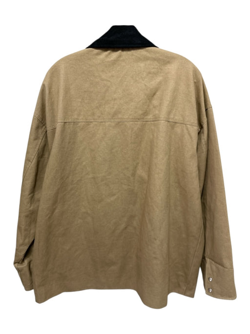Art/Is/Over Size Est M Beige & Black Cotton Khaki Pockets Collar Detail Jacket Beige & Black / Est M