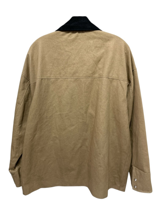 Art/Is/Over Size Est M Beige & Black Cotton Khaki Pockets Collar Detail Jacket Beige & Black / Est M