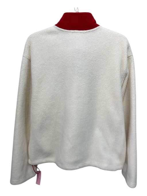 Elwood Size S White & Red Polyester Fleece Color Block Draw Cord Pullover Jacket White & Red / S