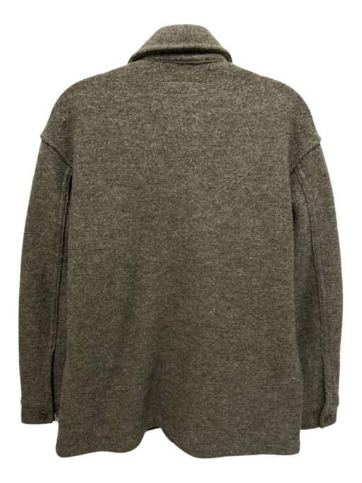 Buck Mason Size S Green Gray Merino Wool Collar Felted Wool Pockets Jacket Green Gray / S