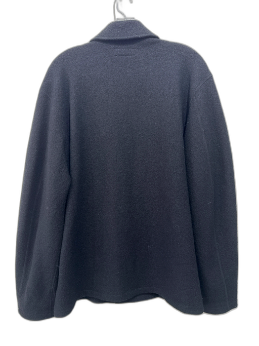 Buck Mason Size L Black Wool Collar Felted Wool Button Up Jacket Black / L