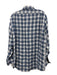 Sid Mashburn Size M Blue, Gray & White Linen Plaid Button Down Long Sleeve Shirt Blue, Gray & White / M