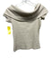 Sezane Size S Cream Beige Cotton Ribbed Knit Off Center Foldover Top Cream Beige / S