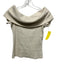 Sezane Size S Cream Beige Cotton Ribbed Knit Off Center Foldover Top Cream Beige / S