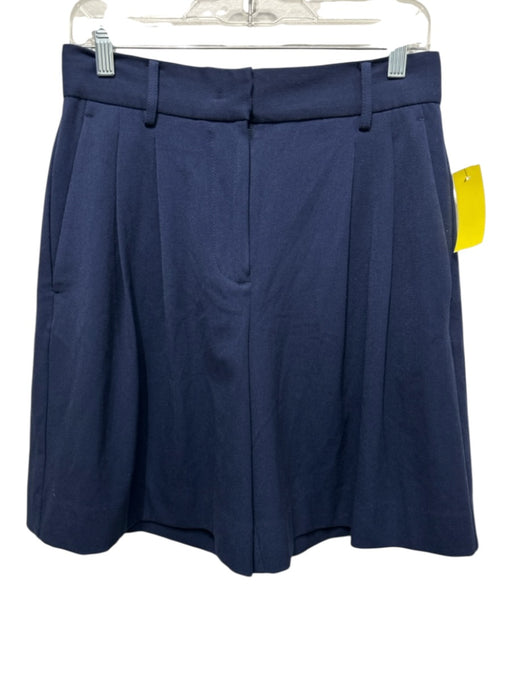 Staud Size 6 Navy Blue Polyester High Rise Pockets Bermuda Trouser Shorts Navy Blue / 6