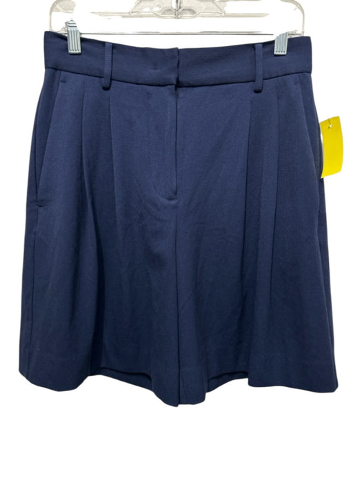 Staud Size 6 Navy Blue Polyester High Rise Pockets Bermuda Trouser Shorts Navy Blue / 6